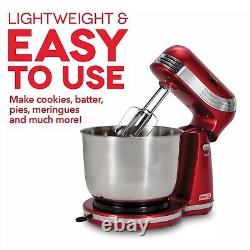 6-Speed Stand Mixer with 3-Quart Stainless Steel Mixing Bowl, Dough Hooks & Mixe