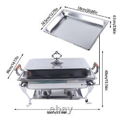 6PCS 8 Quart Stainless Steel Chafing Dish Buffet Trays Chafer Food Warmer