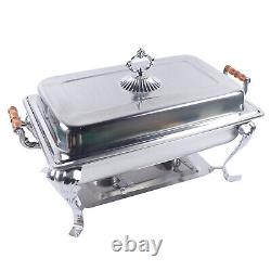 6PCS 8 Quart Stainless Steel Chafing Dish Buffet Trays Chafer Food Warmer