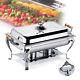 6pcs 8 Quart Stainless Steel Chafing Dish Buffet Trays Chafer Food Warmer Hot
