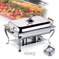 6PCS 8 Quart Stainless Steel Chafing Dish Buffet Trays Chafer Food Warmer HOT