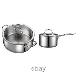 7-Quart Classic Stainless Steel Dutch Oven Casserole Stockpot with Lid & 3-Qu