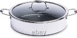 7 Quart Hybrid Stainless Steel Deep Sauté Pan Fryer with Glass Lid, Non-Stick