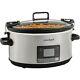 7-quart Slow Cooker Portable Programmable With Timer Locking Lid Stainless Steel