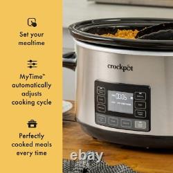 7 Quart Stainless Steel Slow Cooker MyTime Programmable with Locking Lid