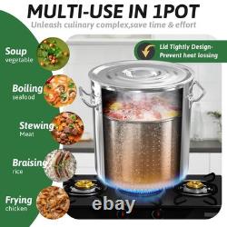 74-Quart Stainless Steel Seafood Boil Pot with Lid, Crab, Lobster, Shrimp