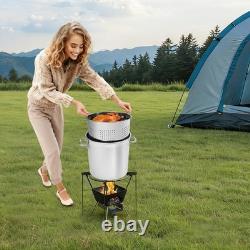 78 Quart Stock Pot Stainless Steel Large Kitchen Soup Big Cooking Steaming Fryer