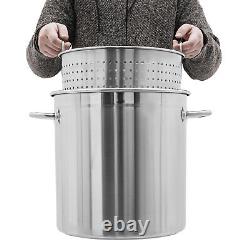 78 Quart Stock Pot Stainless Steel Large Kitchen Soup Big Cooking Steaming Fryer