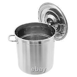 78 Quart Stock Pot Stainless Steel Large Kitchen Soup Big Cooking Steaming Fryer