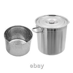 78 Quart Stock Pot Stainless Steel Large Kitchen Soup Big Cooking Steaming Fryer