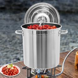 78 Quart Stock Pot Stainless Steel Large Kitchen Soup Big Cooking Steaming Fryer
