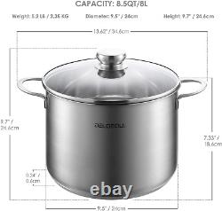 8.5 Quart Tri-Ply Stainless Steel Stockpot TOP Standard, Multi-Clad Base Inducti