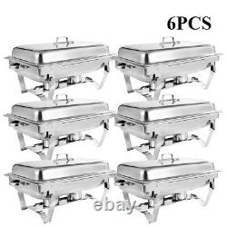 8 PCS 9.5 Quart Stainless Steel Chafing Dish Buffet Trays Chafer Food Warmer Lot