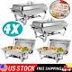 8 Pcs 9.5 Quart Stainless Steel Chafing Dish Buffet Trays Chafer Food Warmer Lot