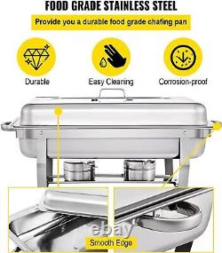 8 PCS 9.5 Quart Stainless Steel Chafing Dish Buffet Trays Chafer Food Warmer Lot