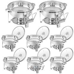 8 Packs 5 Quart Stainless Steel Chafing Dish Buffet Trays Chafer Buffet Warmer