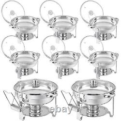 8 Packs 5 Quart Stainless Steel Chafing Dish Buffet Trays Chafer Buffet Warmer