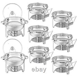 8 Packs 5 Quart Stainless Steel Chafing Dish Buffet Trays Chafer Buffet Warmer