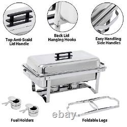 8 Packs 8 Quart Stainless Steel Chafing Dish Buffet Trays Chafer Buffet Warmer