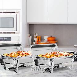 8 Packs 8 Quart Stainless Steel Chafing Dish Buffet Trays Chafer Buffet Warmer