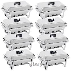 8 Packs 8 Quart Stainless Steel Chafing Dish Buffet Trays Chafing Dishes Warmer