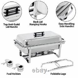 8 Packs 8 Quart Stainless Steel Chafing Dish Buffet Trays Chafing Dishes Warmer