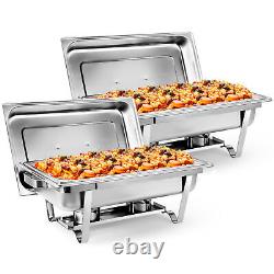 8 Packs Chafing Dish 8 Quart Stainless Steel Rectangular Chafer Full Size Buffet