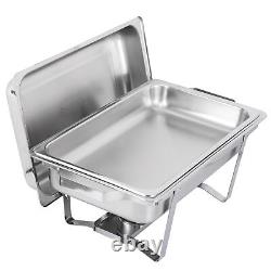 8 Packs Chafing Dish 8 Quart Stainless Steel Rectangular Chafer Full Size Buffet