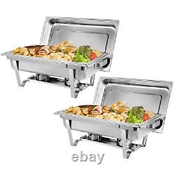 8 Quart 4 Packs Chafing Dish Stainless Steel Rectangular Chafer Full Size Buffet