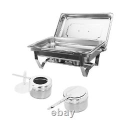 8 Quart 4 Packs Chafing Dish Stainless Steel Rectangular Chafer Full Size Buffet