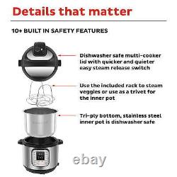 8-Quart 7-in-1 Electric Pressure Cooker Larger Families Security Stainless Steel