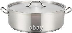 8 Quart Commercial-Grade Stainless Steel Brazier with Lid