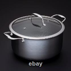 8 Quart Hybrid Stainless Steel Pot Saucepan with Glass Lid