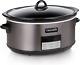 8-quart Programmable Slow Cooker Auto Warm Setting Black Stainless Steel Cookboo