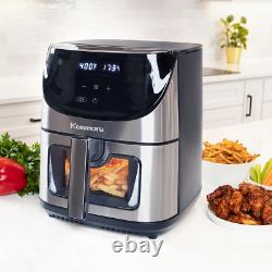 8 Quart Stainless Steel Air Fryer with Digital Touch Screen & 12 Presets