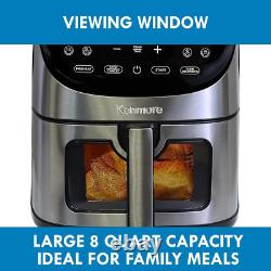 8 Quart Stainless Steel Air Fryer with Digital Touch Screen & 12 Presets