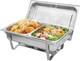 8-quart Stainless Steel Buffet Chafing Dish Set With Pans And Frame For Events