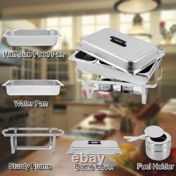 8-Quart Stainless Steel Buffet Chafing Dish Set with Pans and Frame for Events