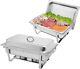 8 Quart Stainless Steel Buffet Warmers With Folding Frames Easy Setup & Clean