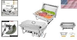 8 Quart Stainless Steel Buffet Warmers with Folding Frames Easy Setup & Clean