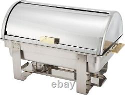 8 Quart Stainless Steel Catering Chafer with Gold Accents & Easy Access Design