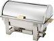 8 Quart Stainless Steel Catering Chafer With Gold Accents & Easy Access Design