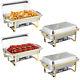 8 Quart Stainless Steel Chafing Dish Buffet Set Stainless Steel Gold & Silver 4x