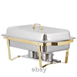 8 Quart Stainless Steel Chafing Dish Buffet Set Stainless Steel Gold & Silver 4X