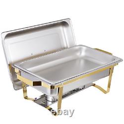 8 Quart Stainless Steel Chafing Dish Buffet Set Stainless Steel Gold & Silver 4X