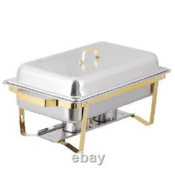 8 Quart Stainless Steel Chafing Dish Buffet Set Stainless Steel Gold & Silver 4X