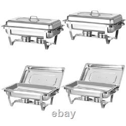 8 Quart Stainless Steel Chafing Dish Buffet Set with Folding Frame 4 PACK