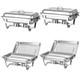 8 Quart Stainless Steel Chafing Dish Buffet Set With Folding Frame 4 Pack