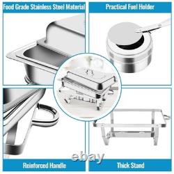 8 Quart Stainless Steel Chafing Dish Buffet Set with Folding Frame 4 PACK