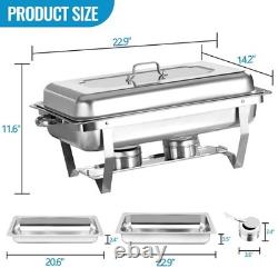 8 Quart Stainless Steel Chafing Dish Buffet Set with Folding Frame 4 PACK